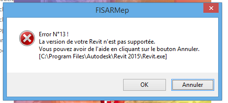 Erreur 13 Revit et FIsaRMEP