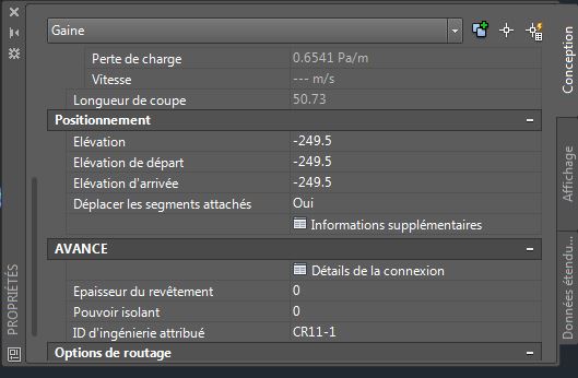 palette propriétés autocad mep 2015